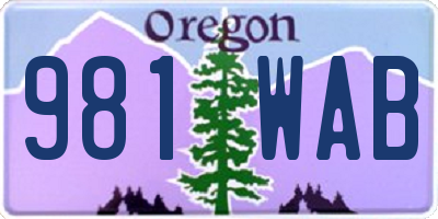 OR license plate 981WAB