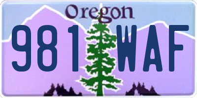OR license plate 981WAF