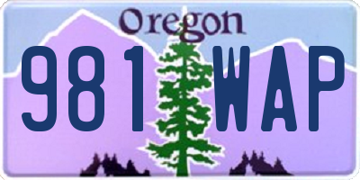 OR license plate 981WAP