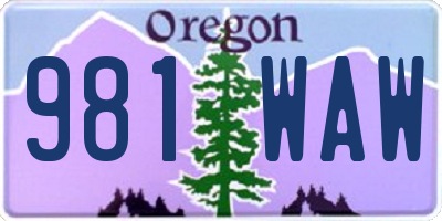 OR license plate 981WAW