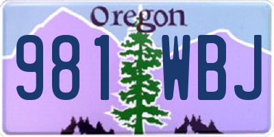 OR license plate 981WBJ