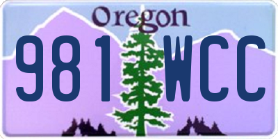 OR license plate 981WCC