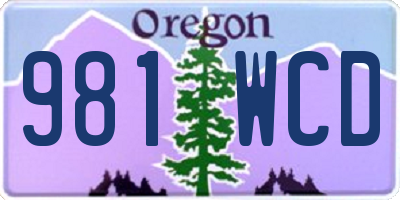 OR license plate 981WCD
