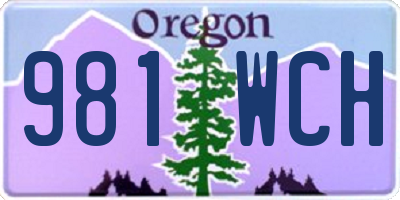 OR license plate 981WCH