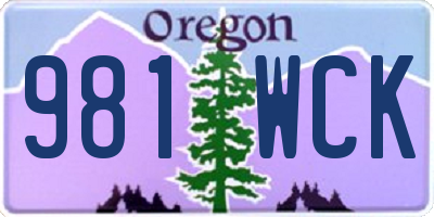 OR license plate 981WCK
