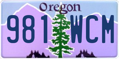 OR license plate 981WCM