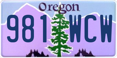 OR license plate 981WCW