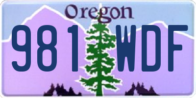 OR license plate 981WDF