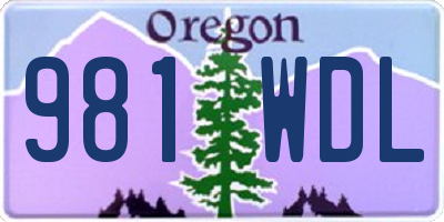 OR license plate 981WDL