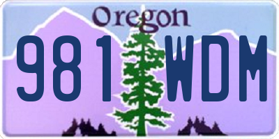 OR license plate 981WDM