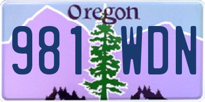 OR license plate 981WDN