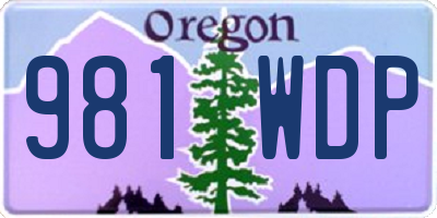 OR license plate 981WDP