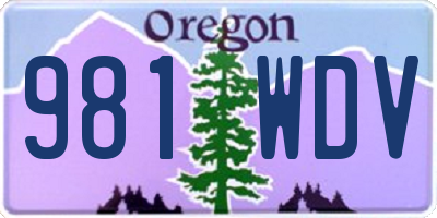 OR license plate 981WDV