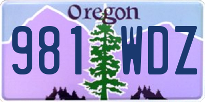 OR license plate 981WDZ