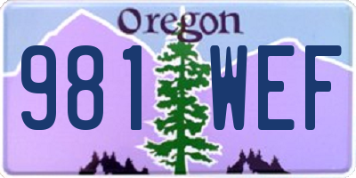 OR license plate 981WEF