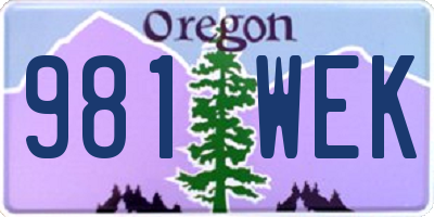 OR license plate 981WEK