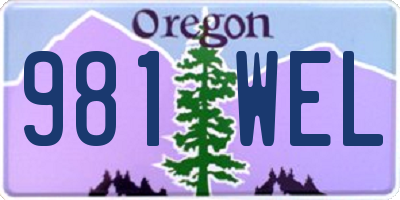 OR license plate 981WEL