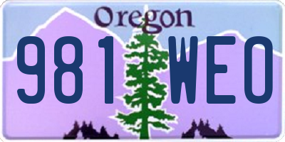 OR license plate 981WEO