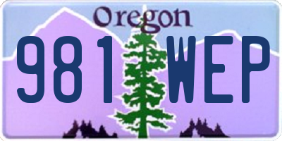 OR license plate 981WEP