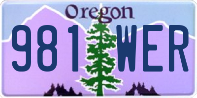 OR license plate 981WER