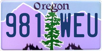 OR license plate 981WEU