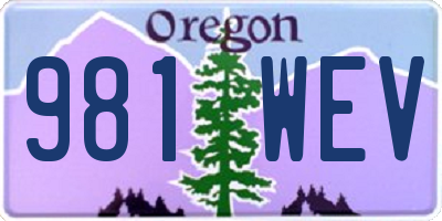 OR license plate 981WEV