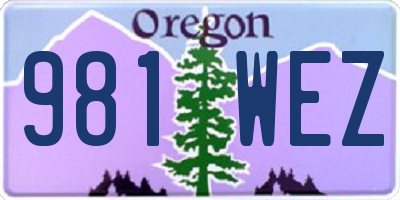 OR license plate 981WEZ