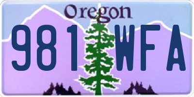 OR license plate 981WFA