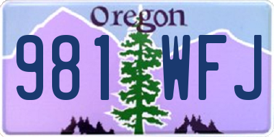 OR license plate 981WFJ