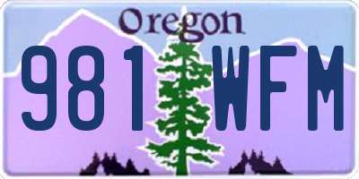 OR license plate 981WFM