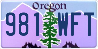 OR license plate 981WFT