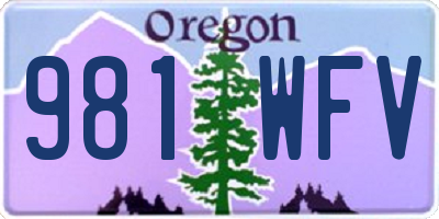 OR license plate 981WFV