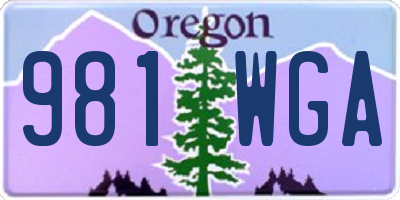 OR license plate 981WGA