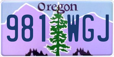 OR license plate 981WGJ