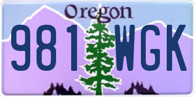 OR license plate 981WGK