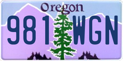 OR license plate 981WGN