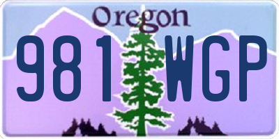 OR license plate 981WGP