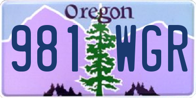 OR license plate 981WGR