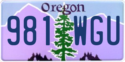 OR license plate 981WGU