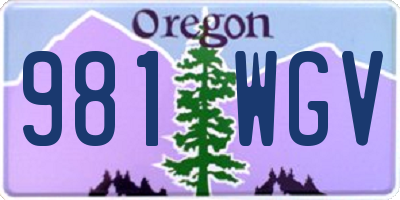 OR license plate 981WGV