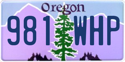 OR license plate 981WHP