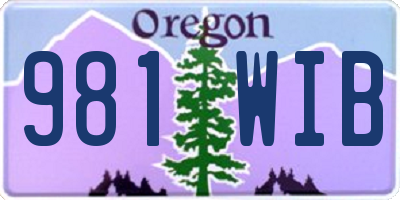 OR license plate 981WIB