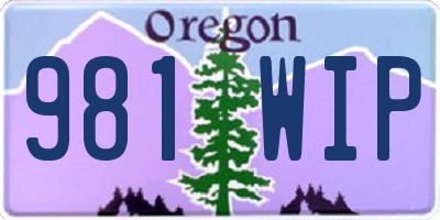 OR license plate 981WIP