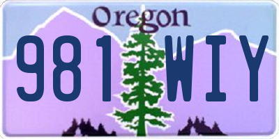 OR license plate 981WIY