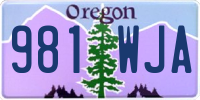 OR license plate 981WJA