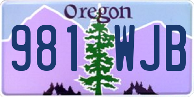OR license plate 981WJB