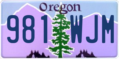 OR license plate 981WJM