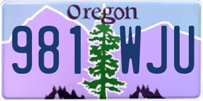 OR license plate 981WJU