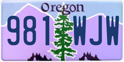 OR license plate 981WJW