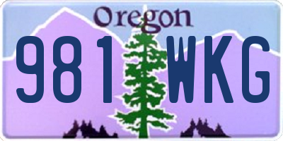 OR license plate 981WKG